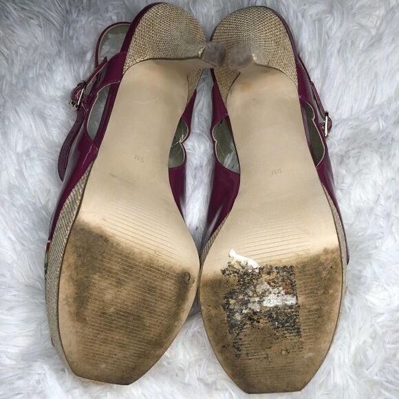 Marc Fisher Doritta Floral Slingback Peep Toe Heel - Picture 7 of 8